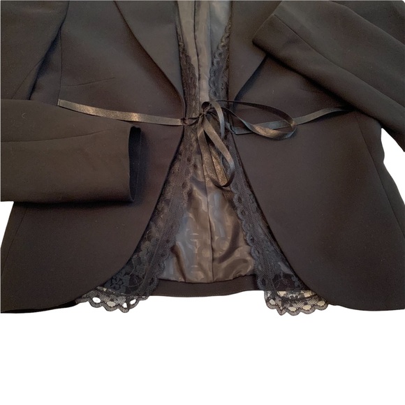 Marc Aurel Vintage Black Lace Blazer Jacket  US 4 - Picture 8 of 8